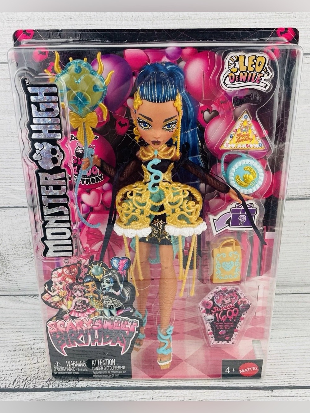 Monster High Scary Sweet Birthday Doll Cleo De Nile Golden Party Dress New